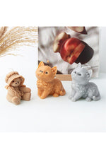 Cat & Bear Plaster Candle Mold