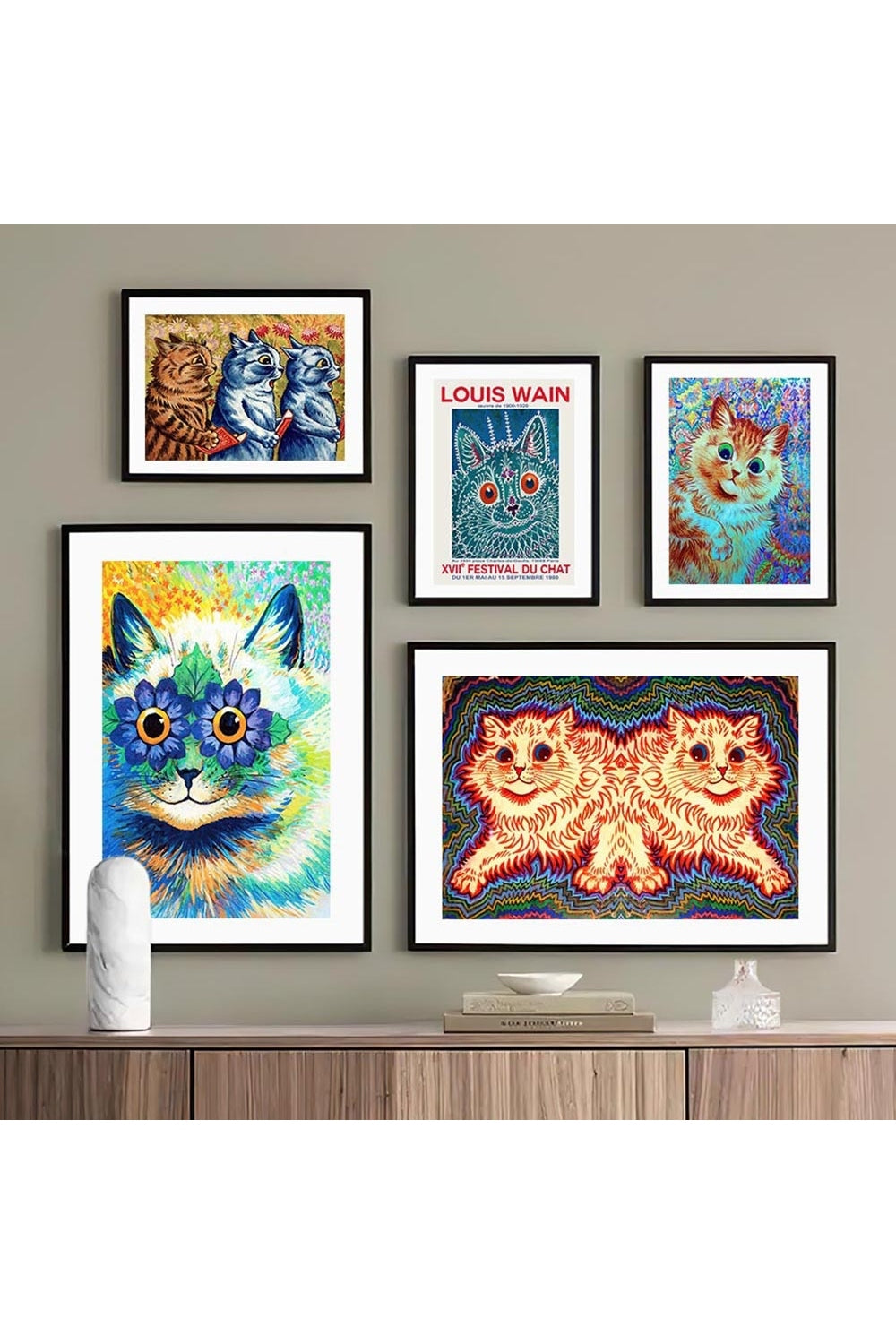 Louis Wain Cats Psychedelic Poster