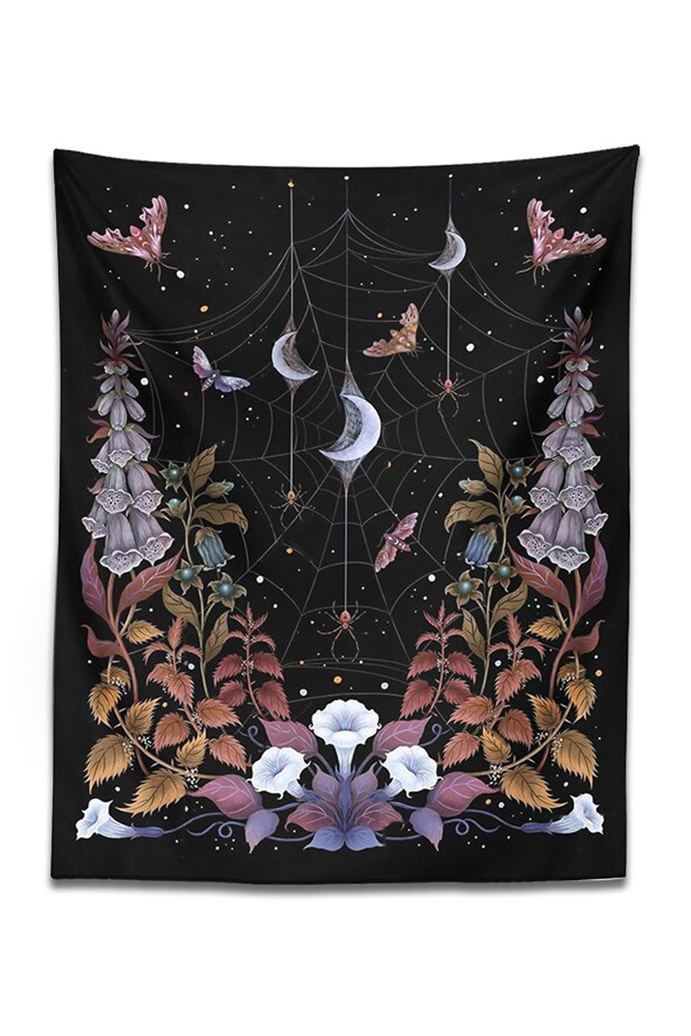 Gloomy Garden Spiderweb Tapestry