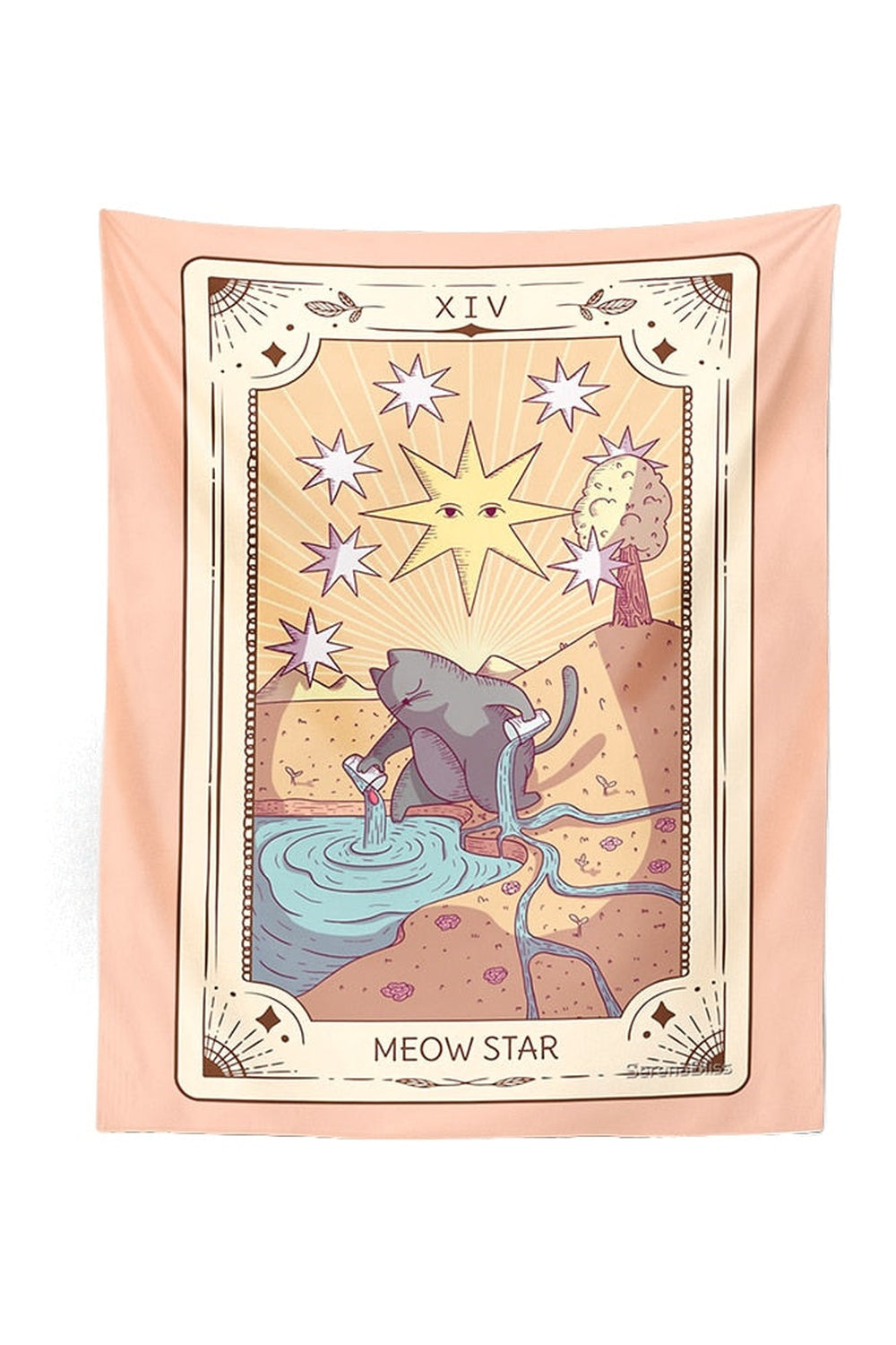 Charming Cat Tarot Wall Tapestry