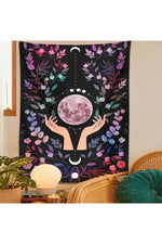 Botanical Moon Occult Tapestry