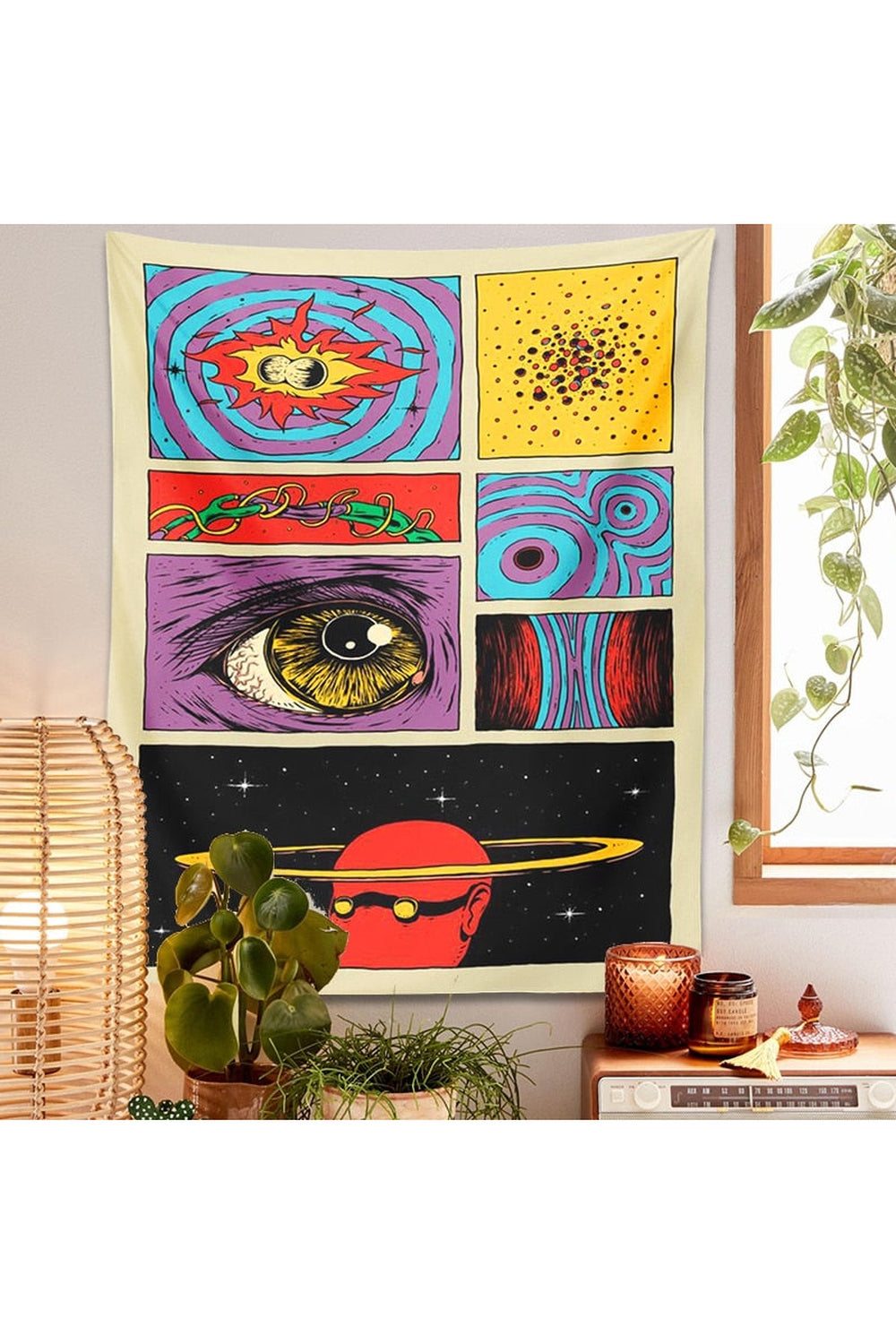 Cosmic Cartoon Psychedelic Tapestry