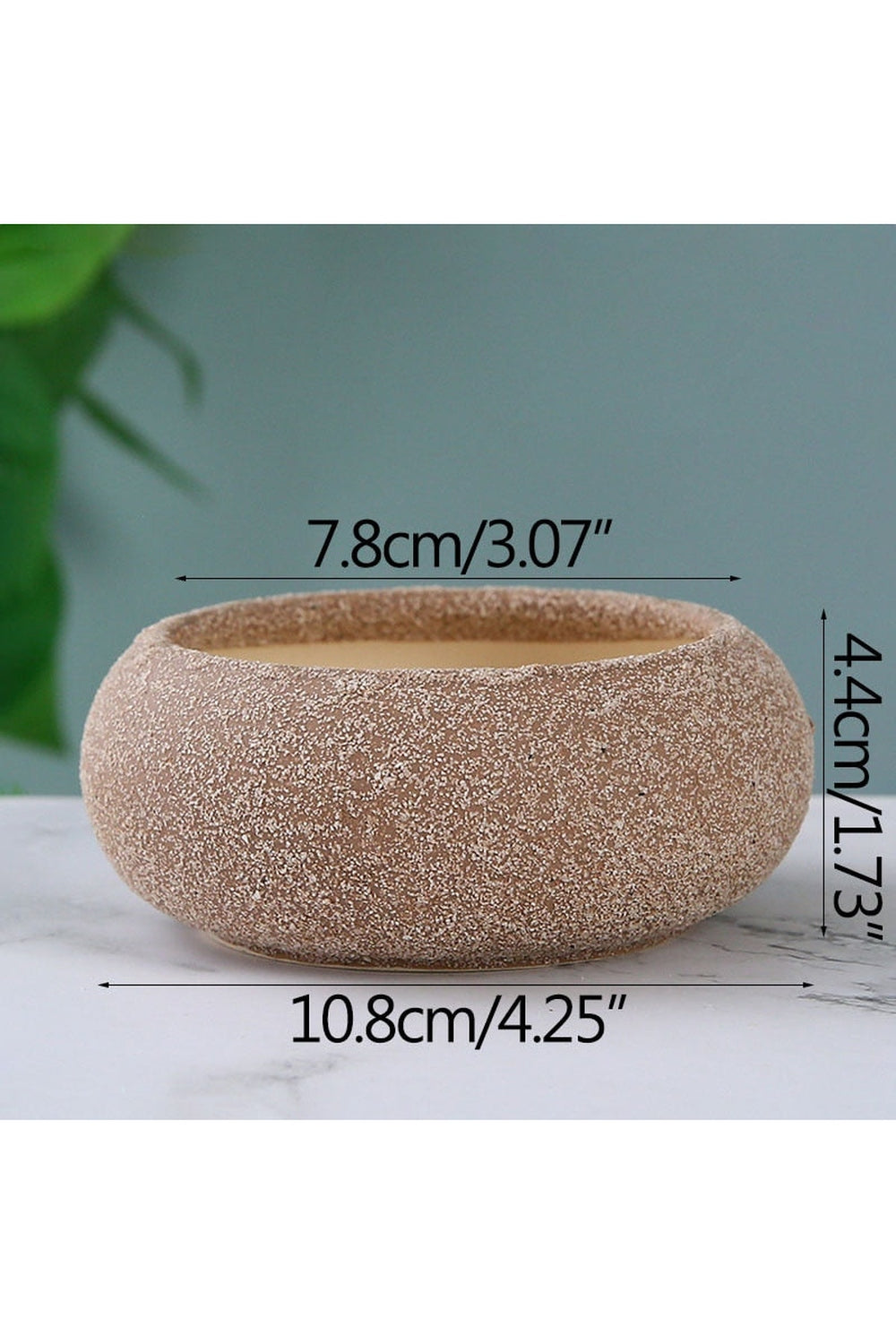 Rustic Frosted Stone Flower Pot