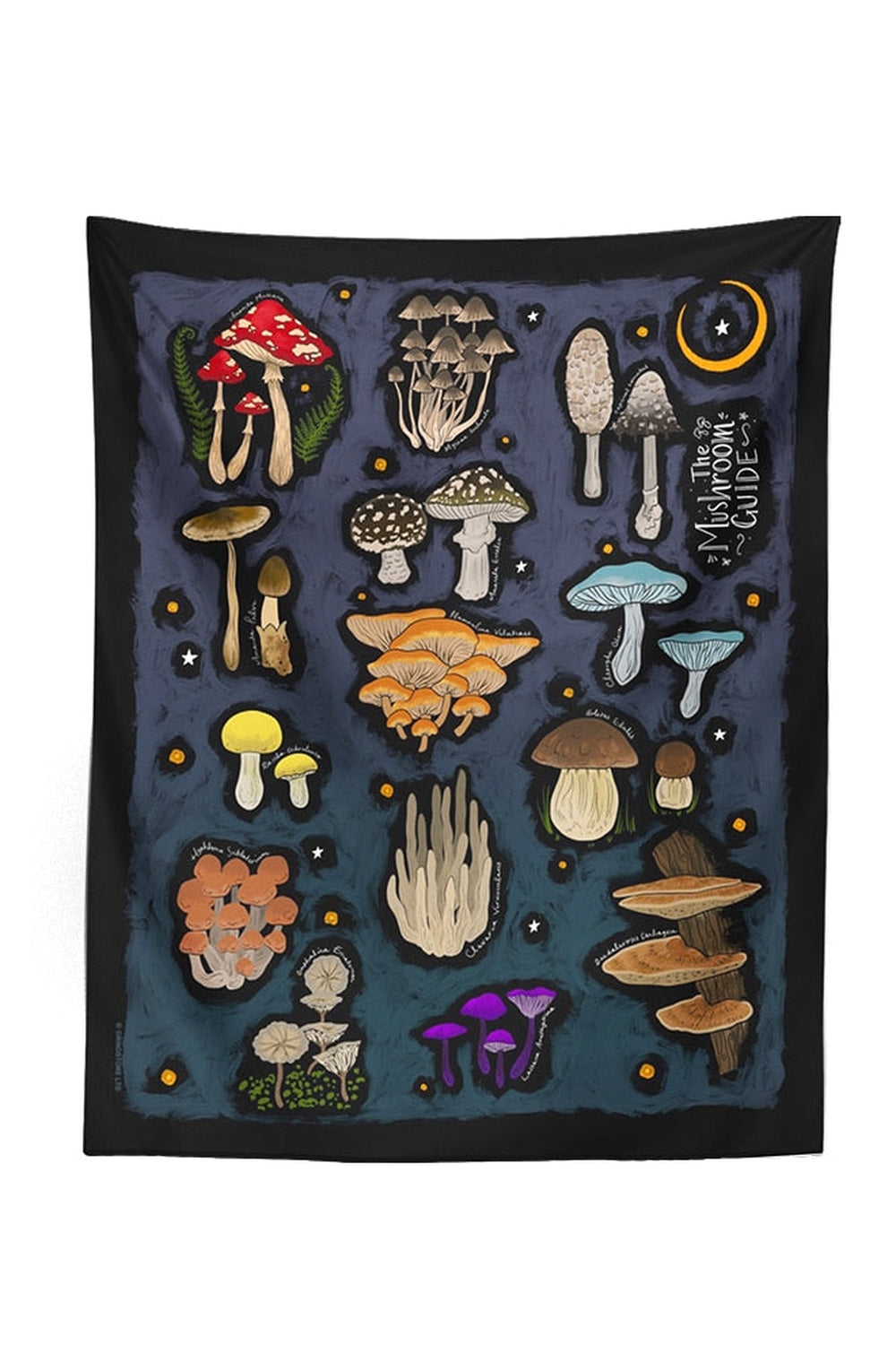 Crescent Moon Mushroom Tapestry