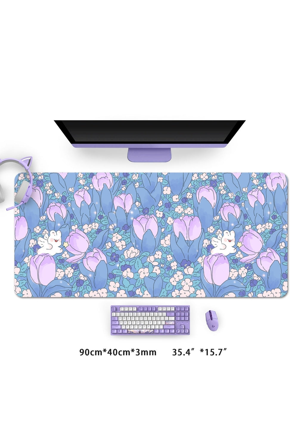 Purple Tulip Gaming Desk Mat