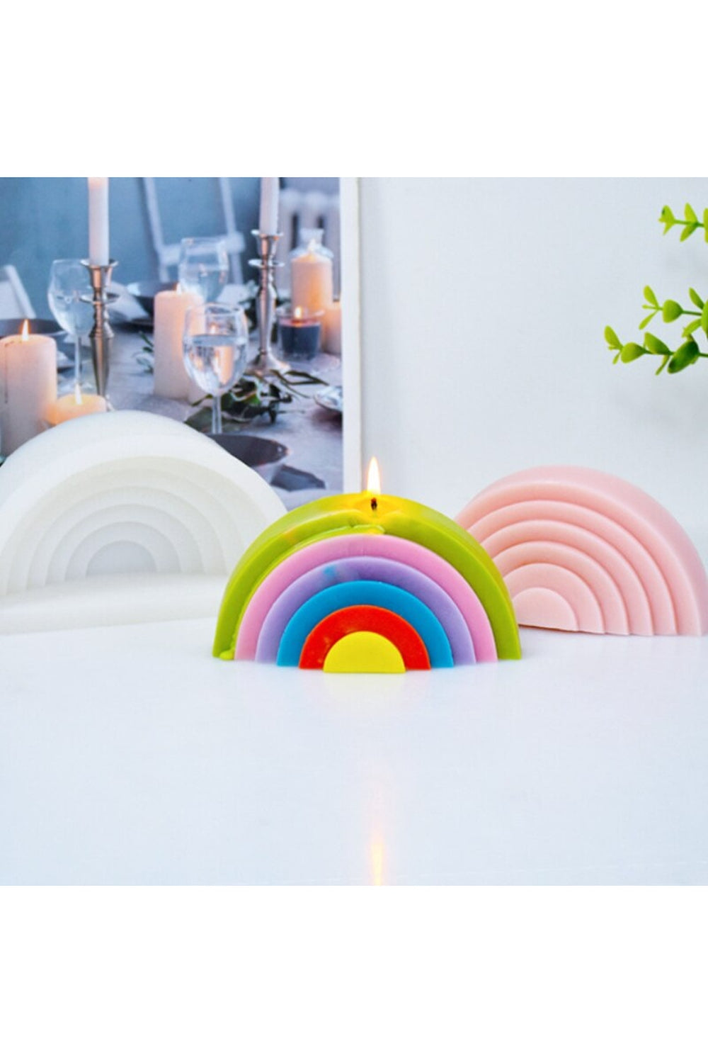 Rainbow Geometric Candle Mold