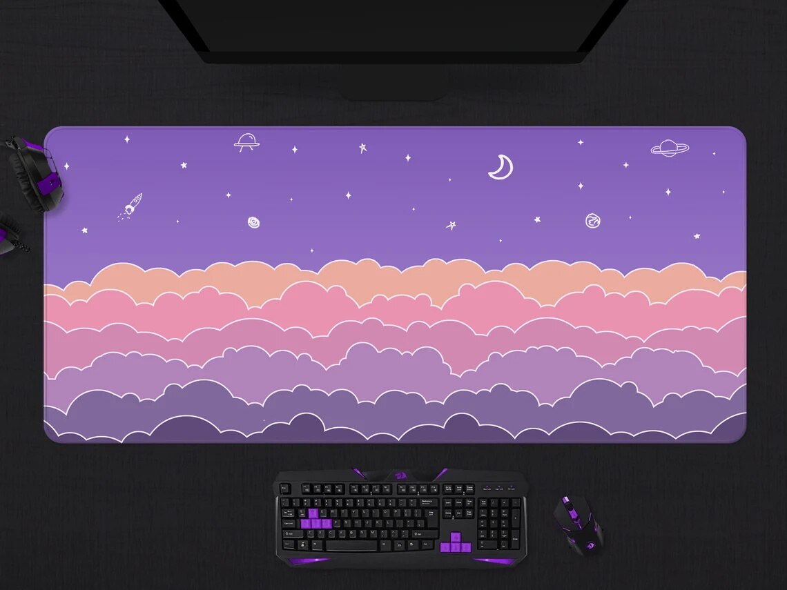 Purple Kawaii Deskmat