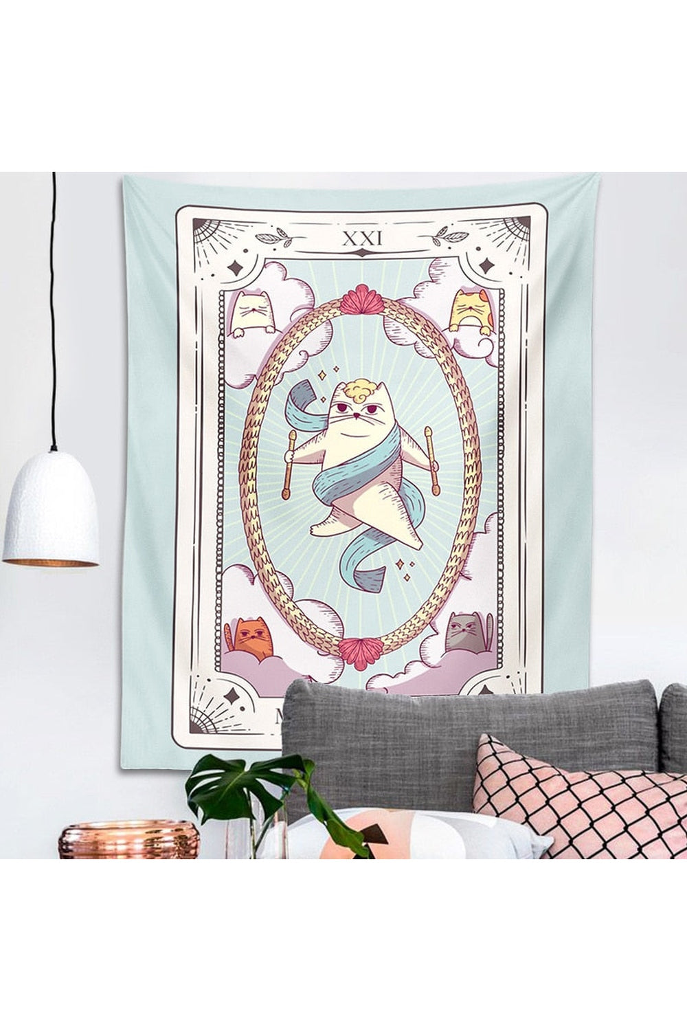 Charming Cat Tarot Wall Tapestry