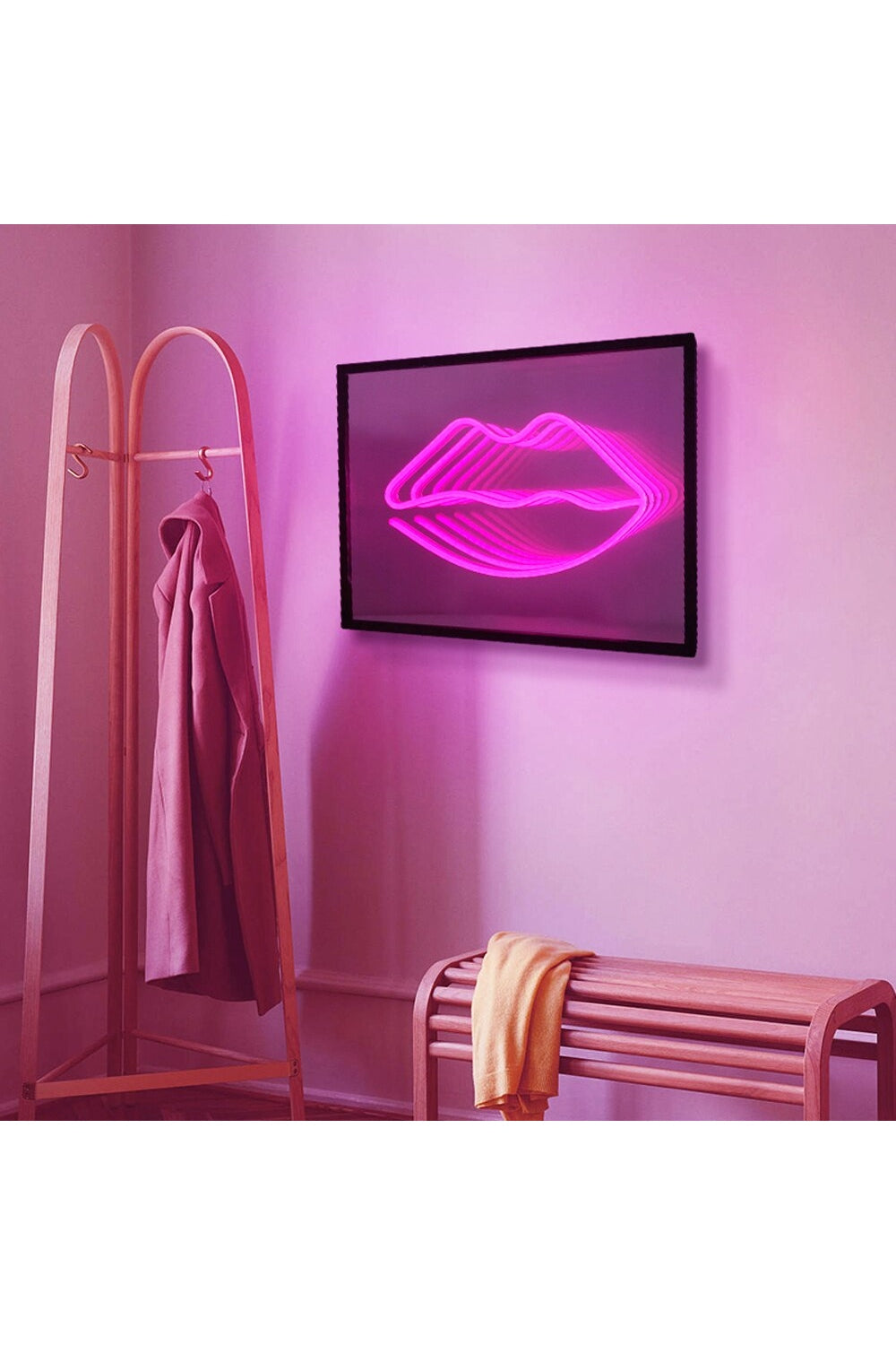 Lips Shaped LED Neon Vanity Mirror