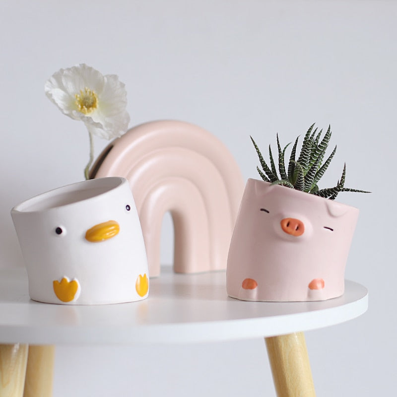 Cartoon Animal Ceramic Flowerpot