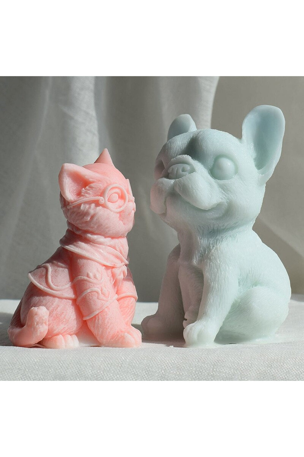 Bulldog Cat Candle Mold Design