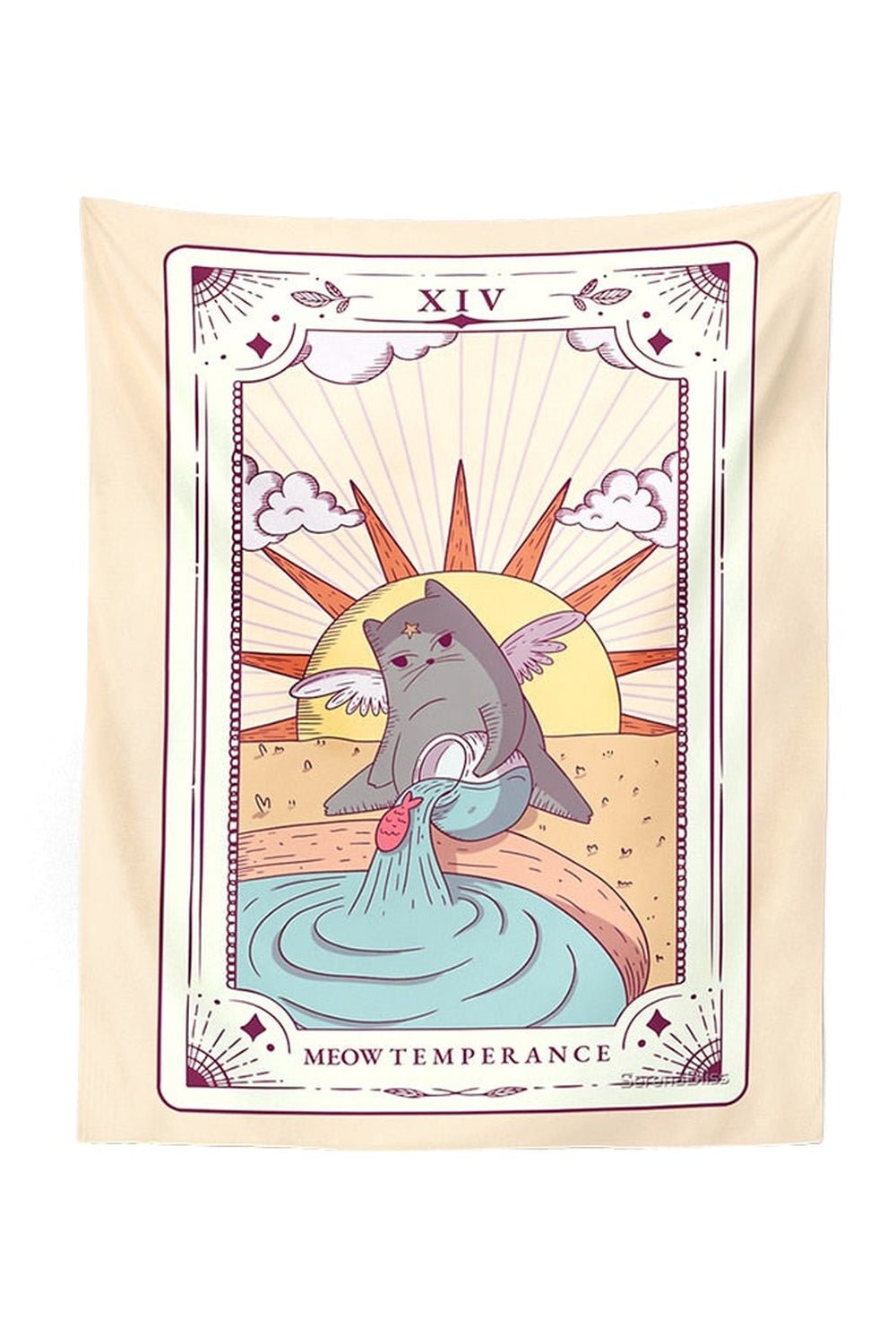 Charming Cat Tarot Wall Tapestry