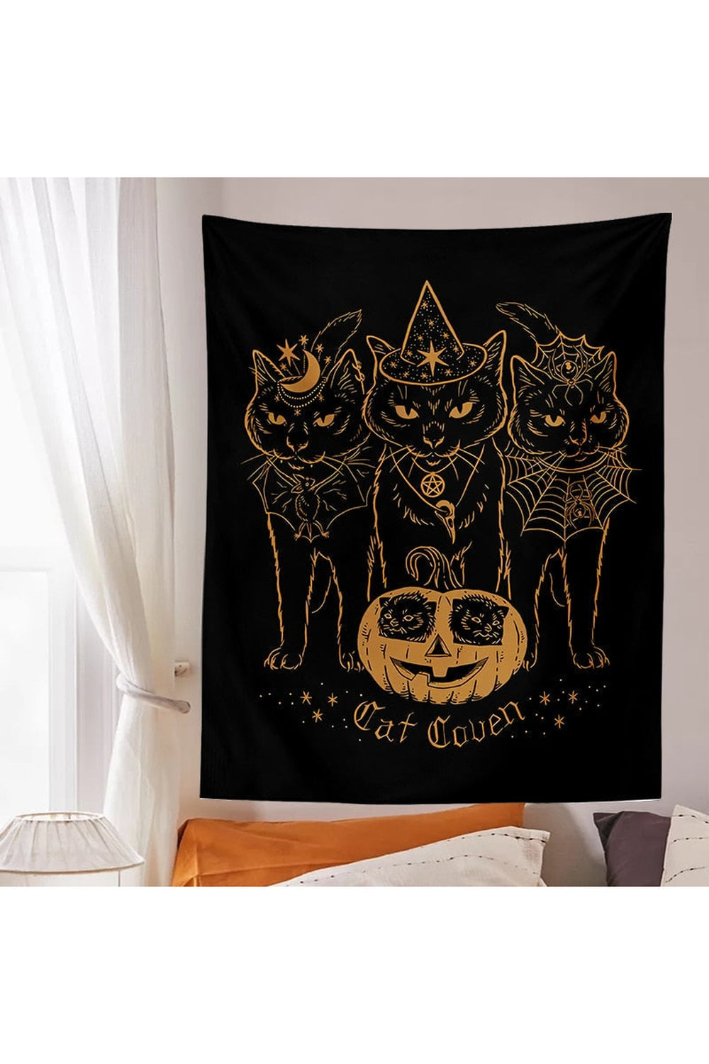 Mystical Cat Divination Tapestry