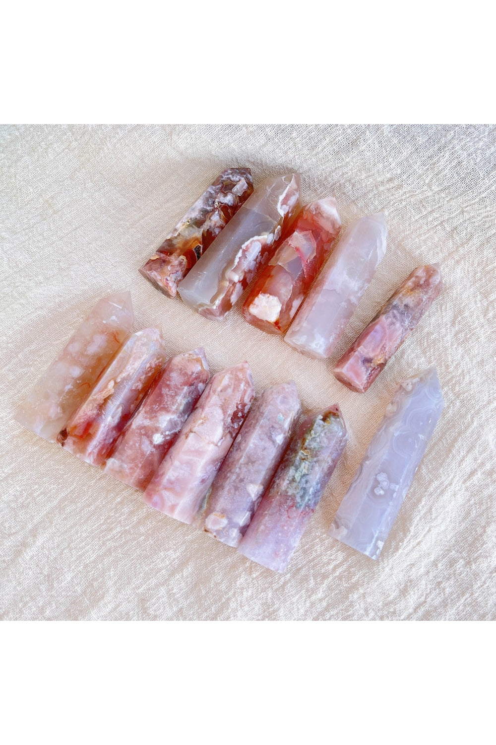 Sakura Agate Gemstone Display Tower