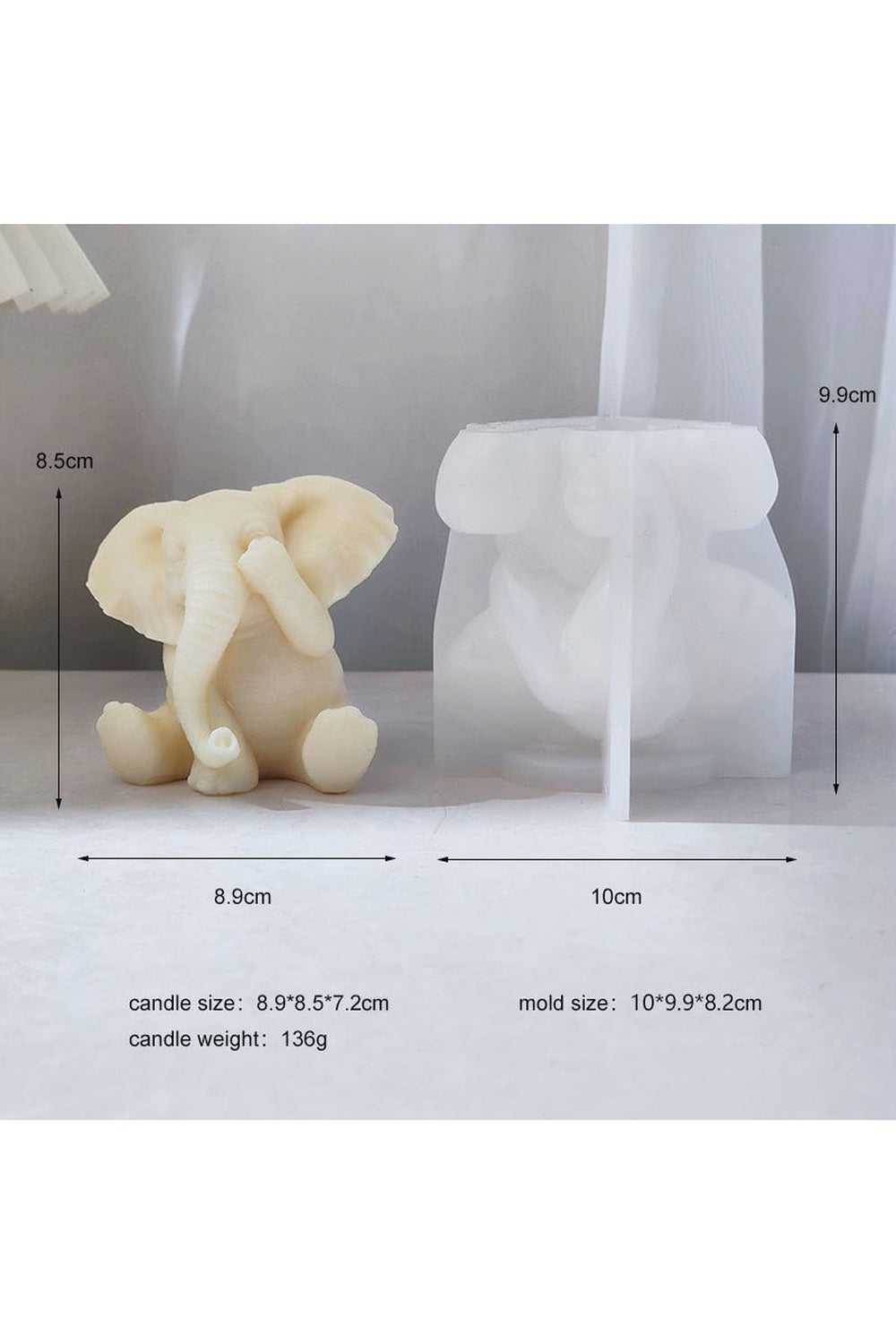 Majestic Elephant Candle Mold