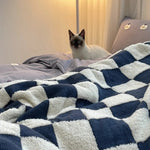 Nordic Waxy Checkered Throw Blanket