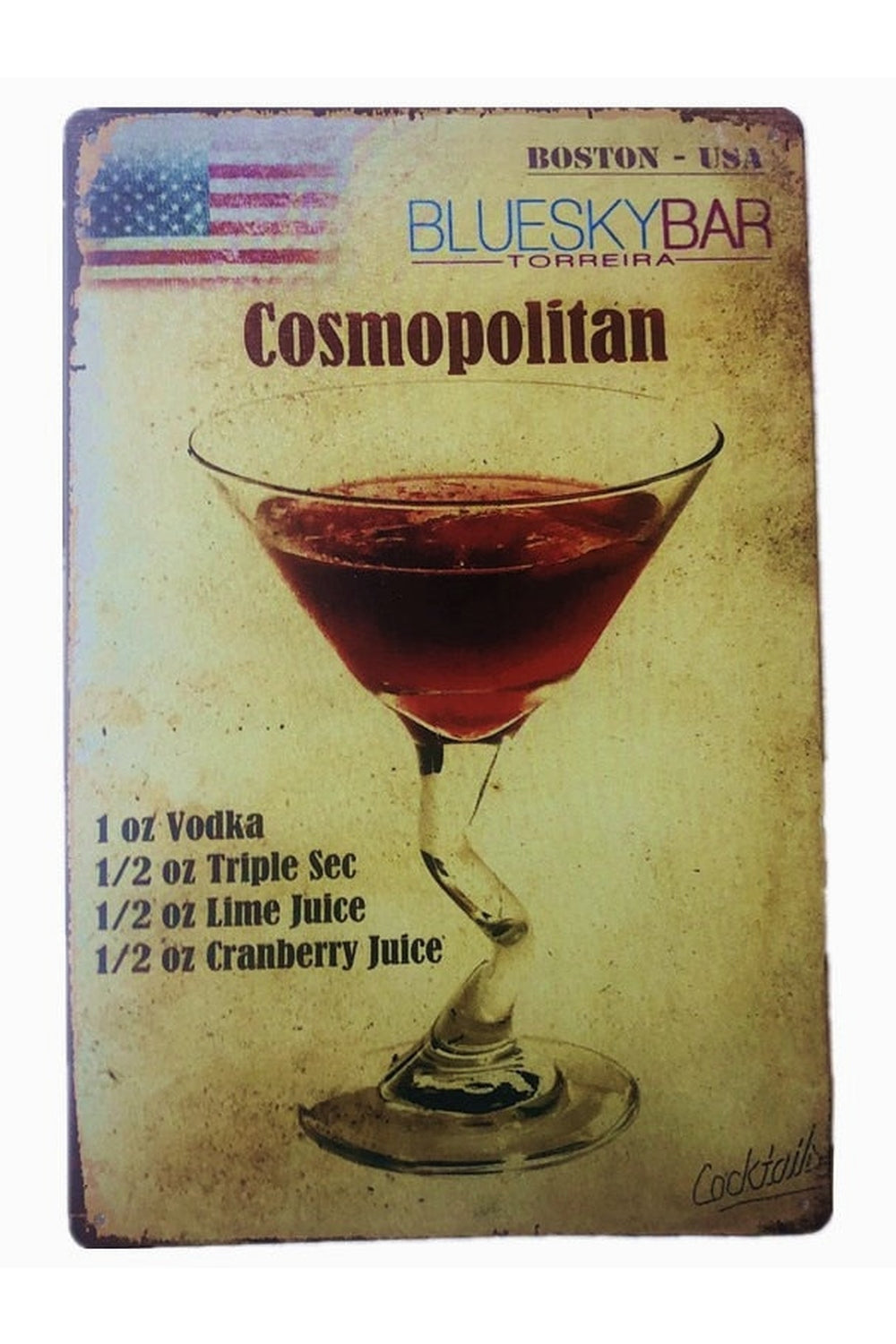 Cocktails Themed Metal Poster