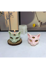 Three-Eyes Cat Unique Candle Mold