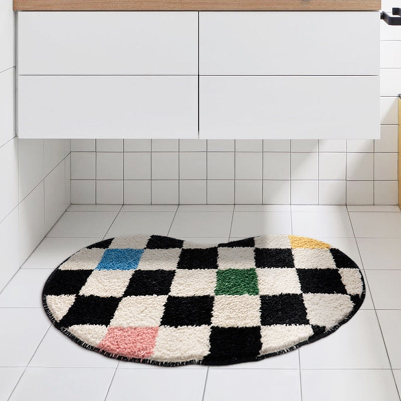 Checkered Bean Bath Rug