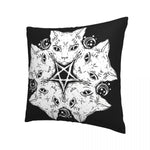 Gothic Cat Pentagram Pillow Case