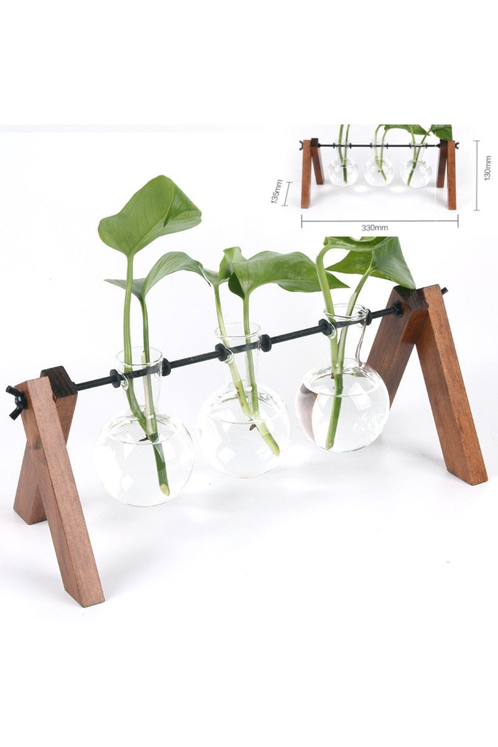 Wooden Hydroponic Plant Vases