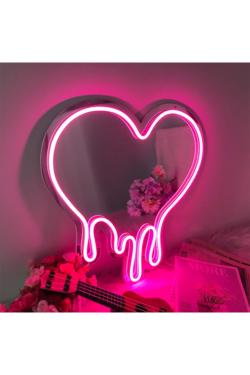 Heart Shaped Neon Vanity Mirror