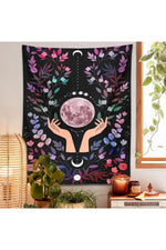 Botanical Moon Occult Tapestry