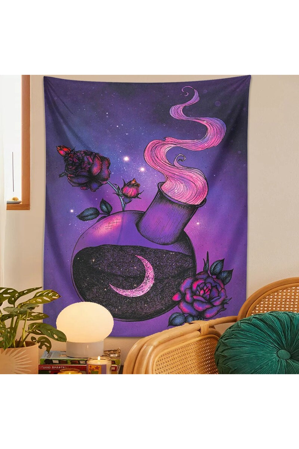 Ethereal Trippy Rose Magic Tapestry