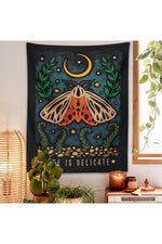 Crescent Moon Mushroom Tapestry