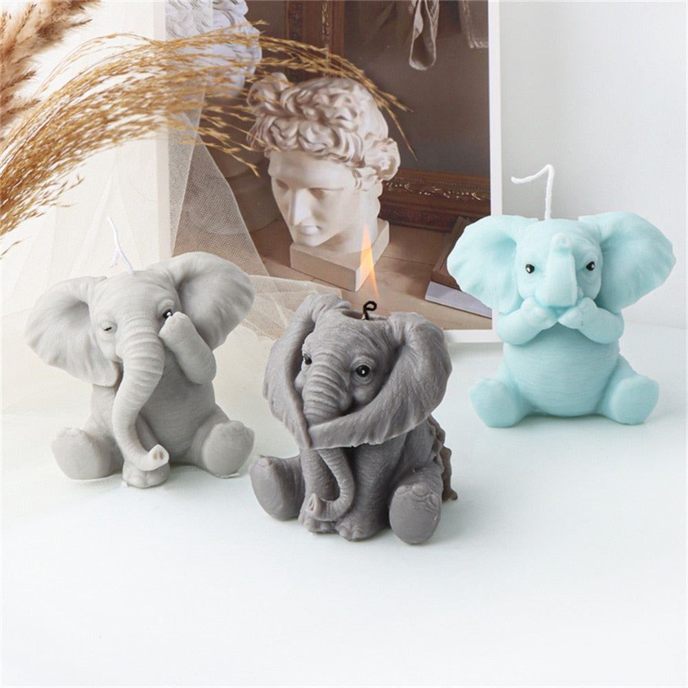 Baby Elephant Candle Mold Design