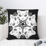 Gothic Cat Pentagram Pillow Case