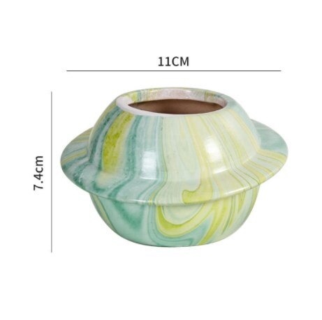 Planet Motif Ceramic Succulent Pot