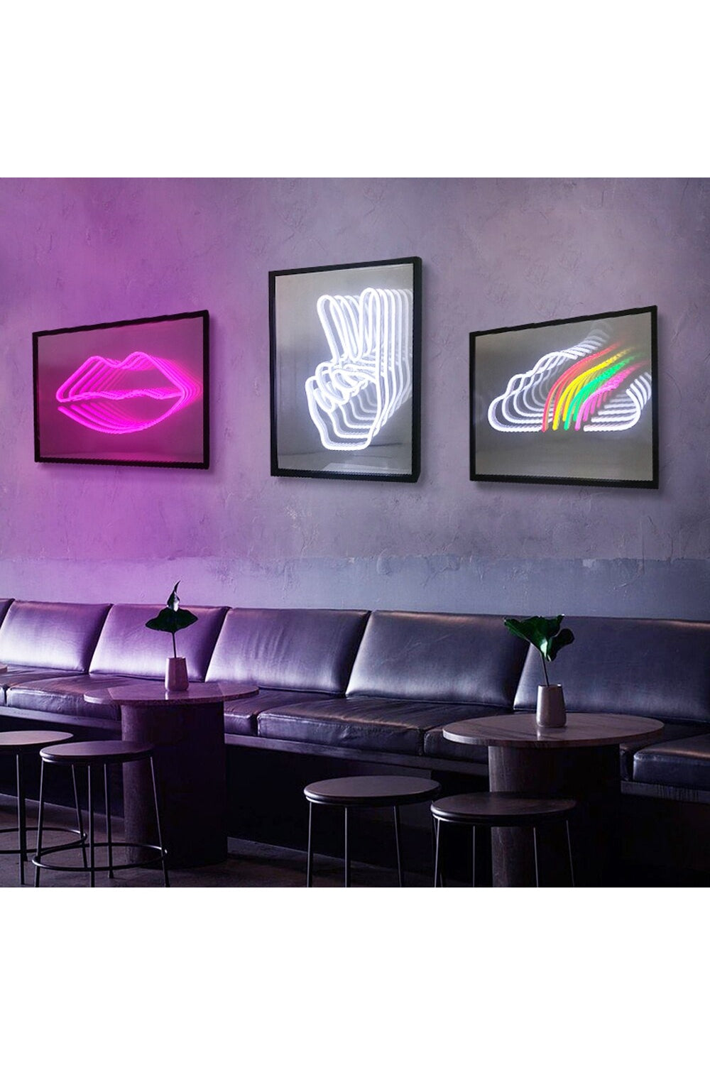 Lips Shaped LED Neon Vanity Mirror