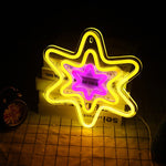 Hexagonal Star Shaped Neon Sign