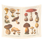 Cottagecore Mushroom Map Tapestry