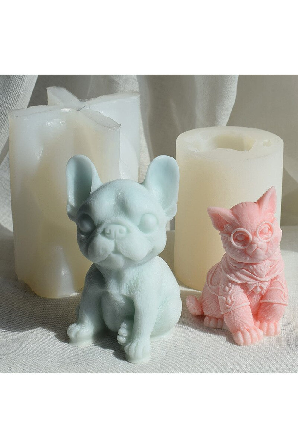 Bulldog Cat Candle Mold Design