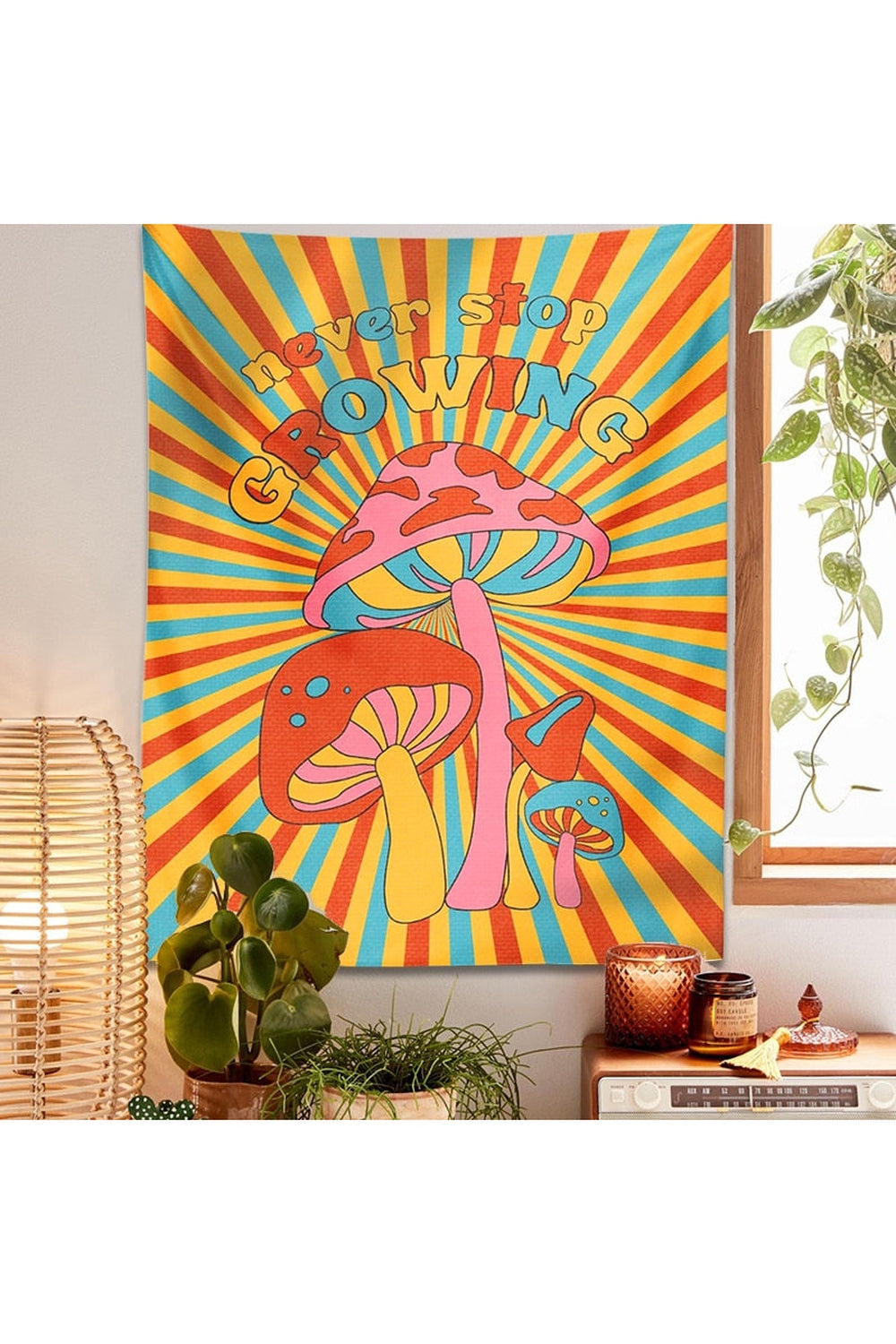 70s Inspired Mushroom Tapestry