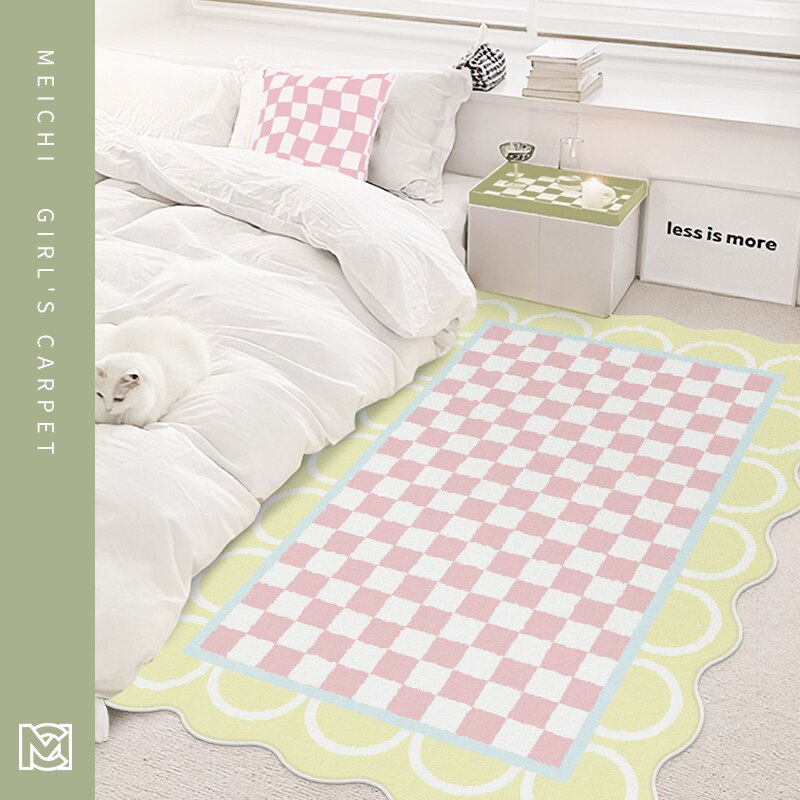 Soft Checkered Plush Rug