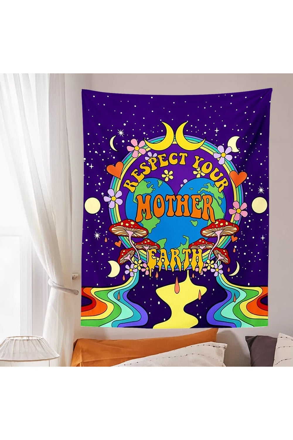 Lunar Trippy Moon Phase Tapestry