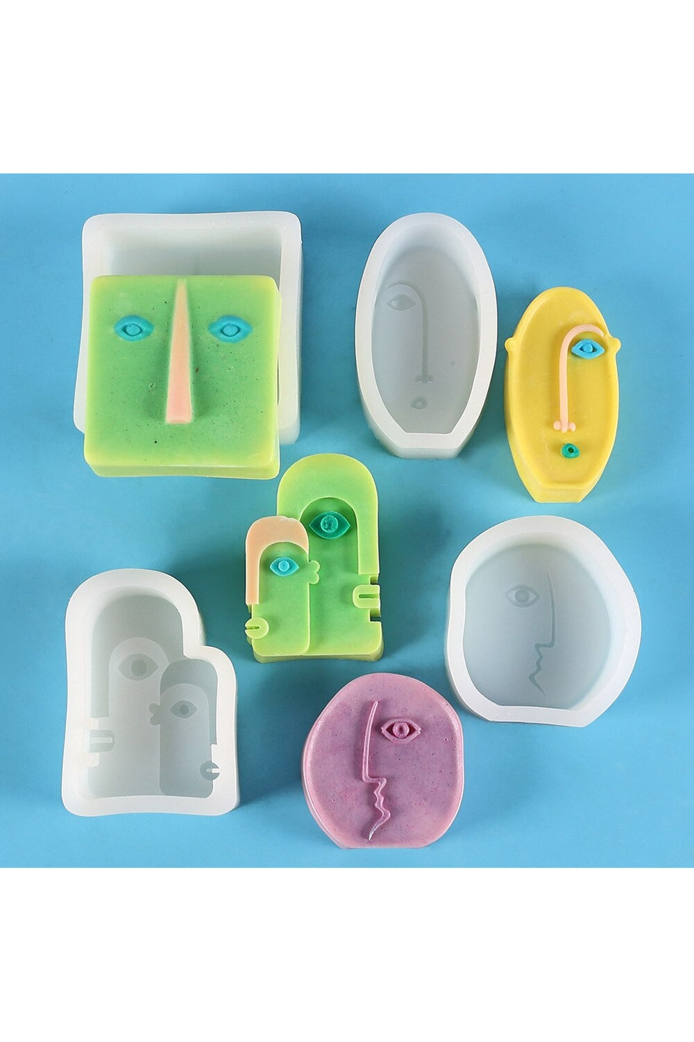 Abstract Face Candle Mold