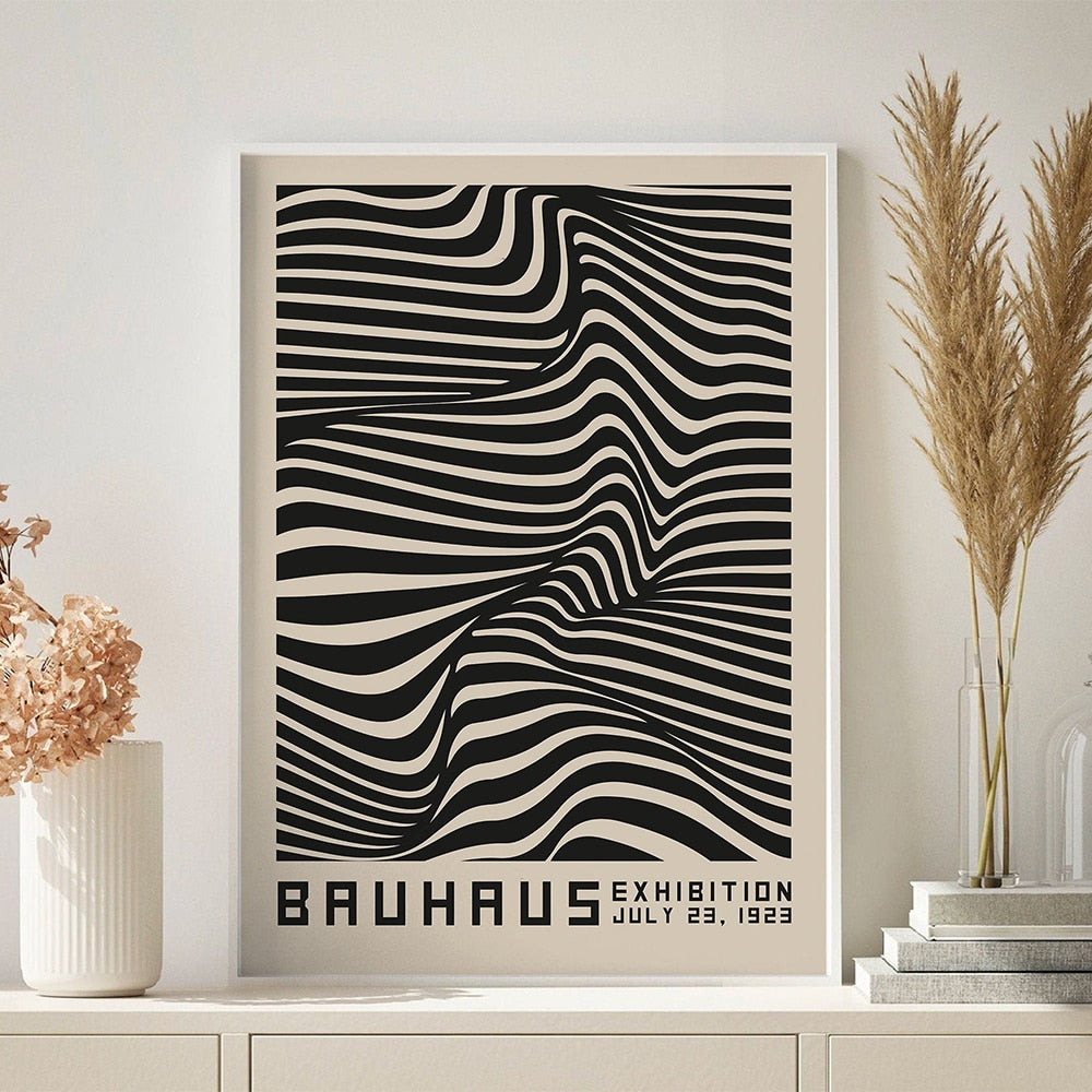 Bauhaus Lines Inspired Canvas Poster