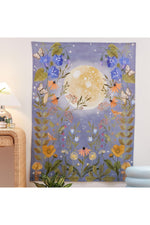 Moon Floral Art Tapestry