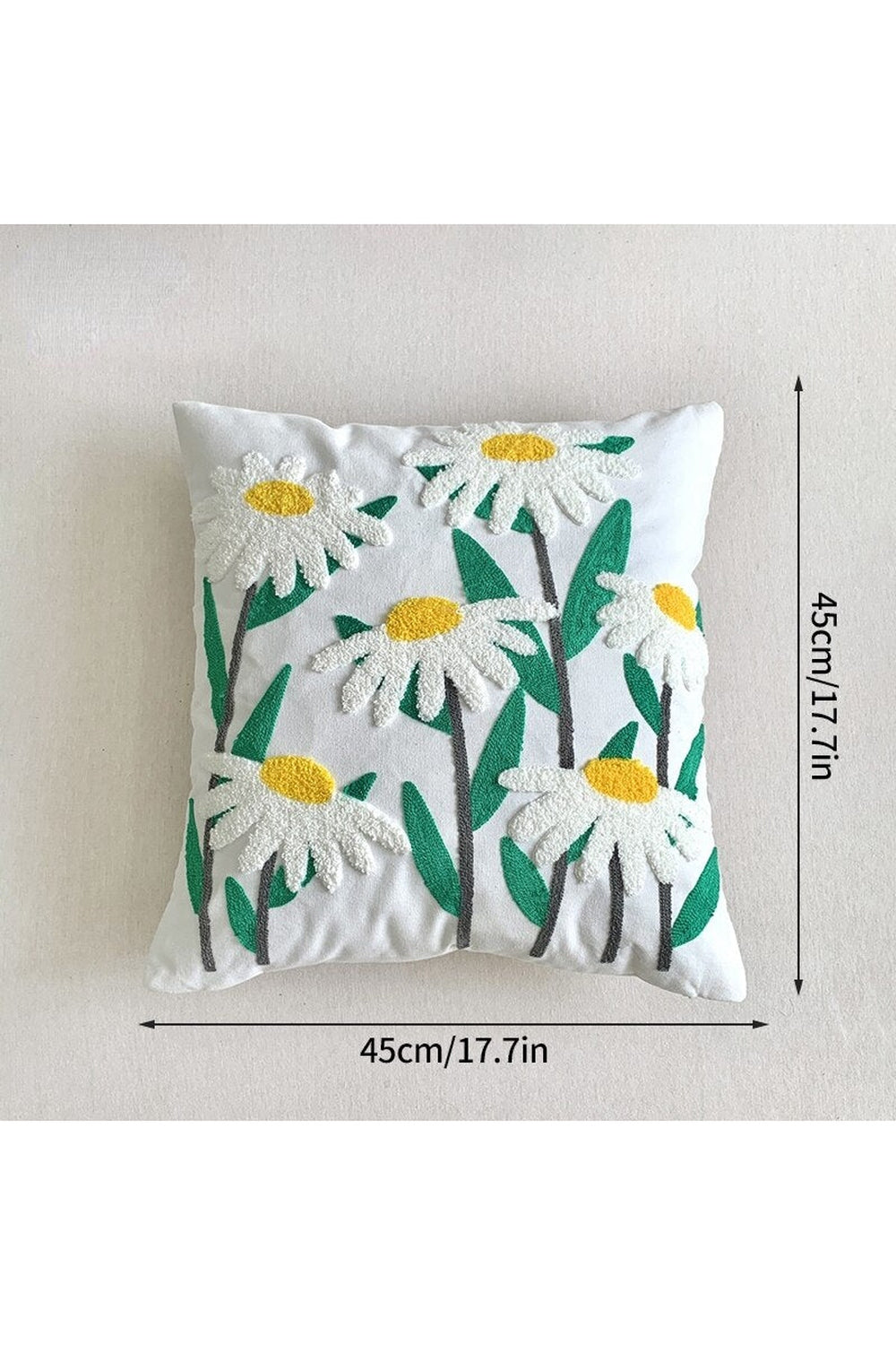 Floral Embroidery Pillow Elegance