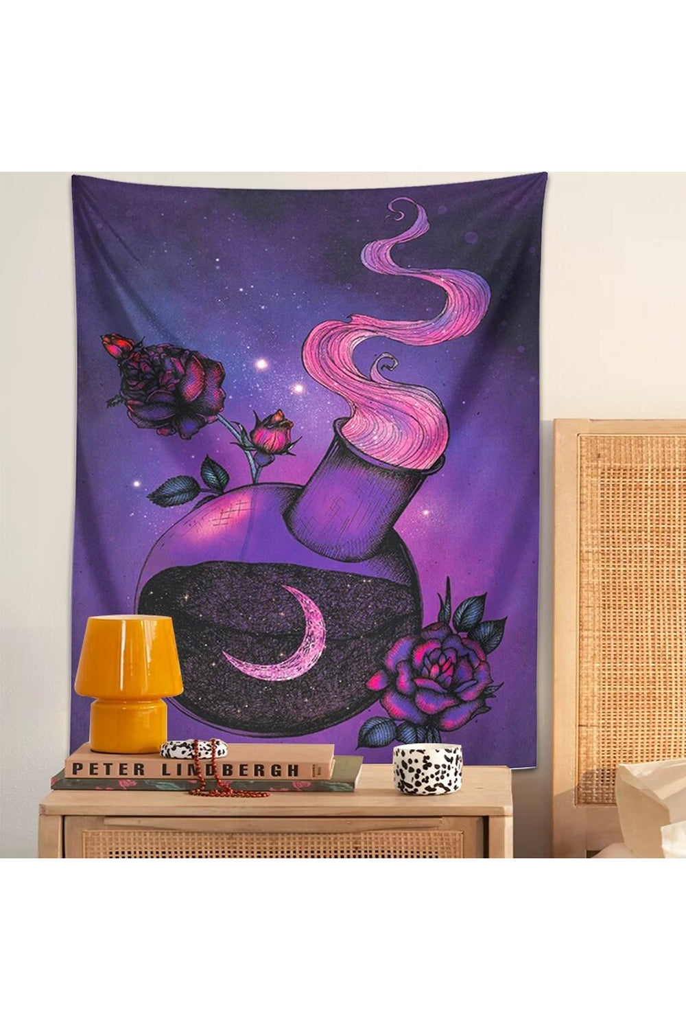 Ethereal Trippy Rose Magic Tapestry