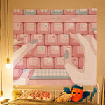 Pink Dormitory Wall Tapestry