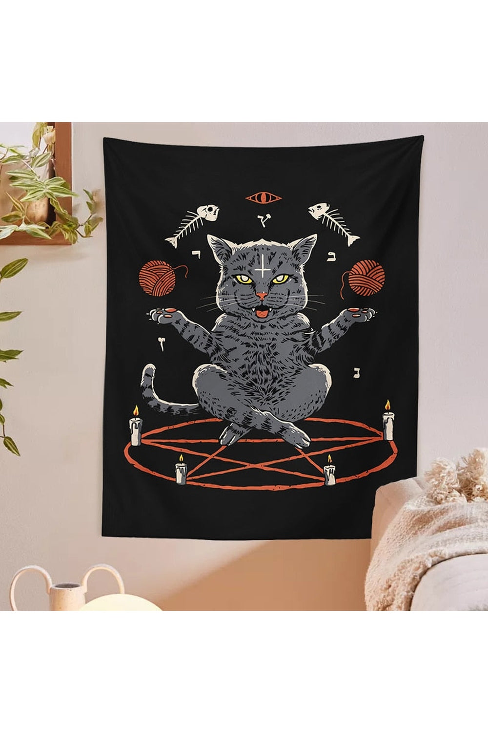 Mystical Cat Divination Tapestry