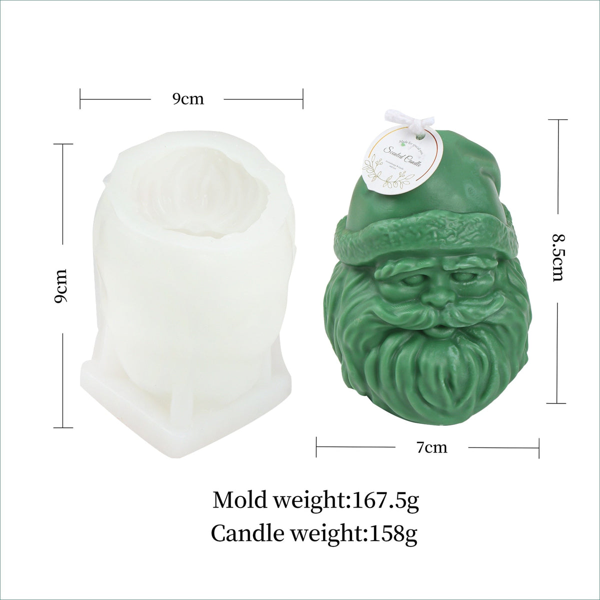 Faceless Santa Claus Candle Mold