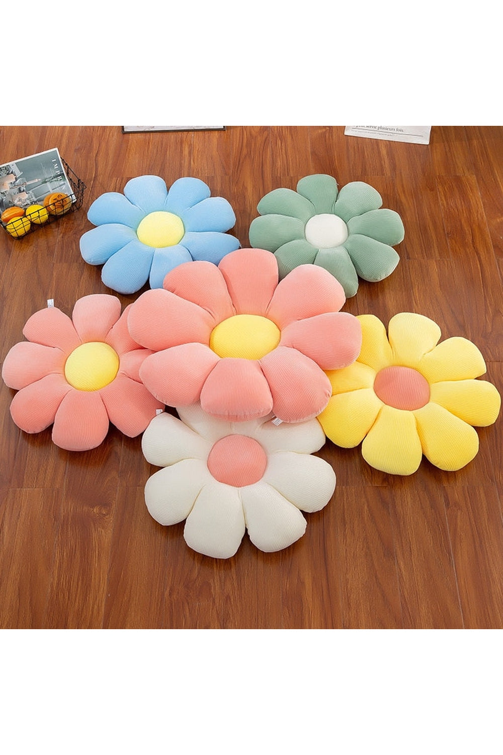 Colorful Daisy Pillow Design