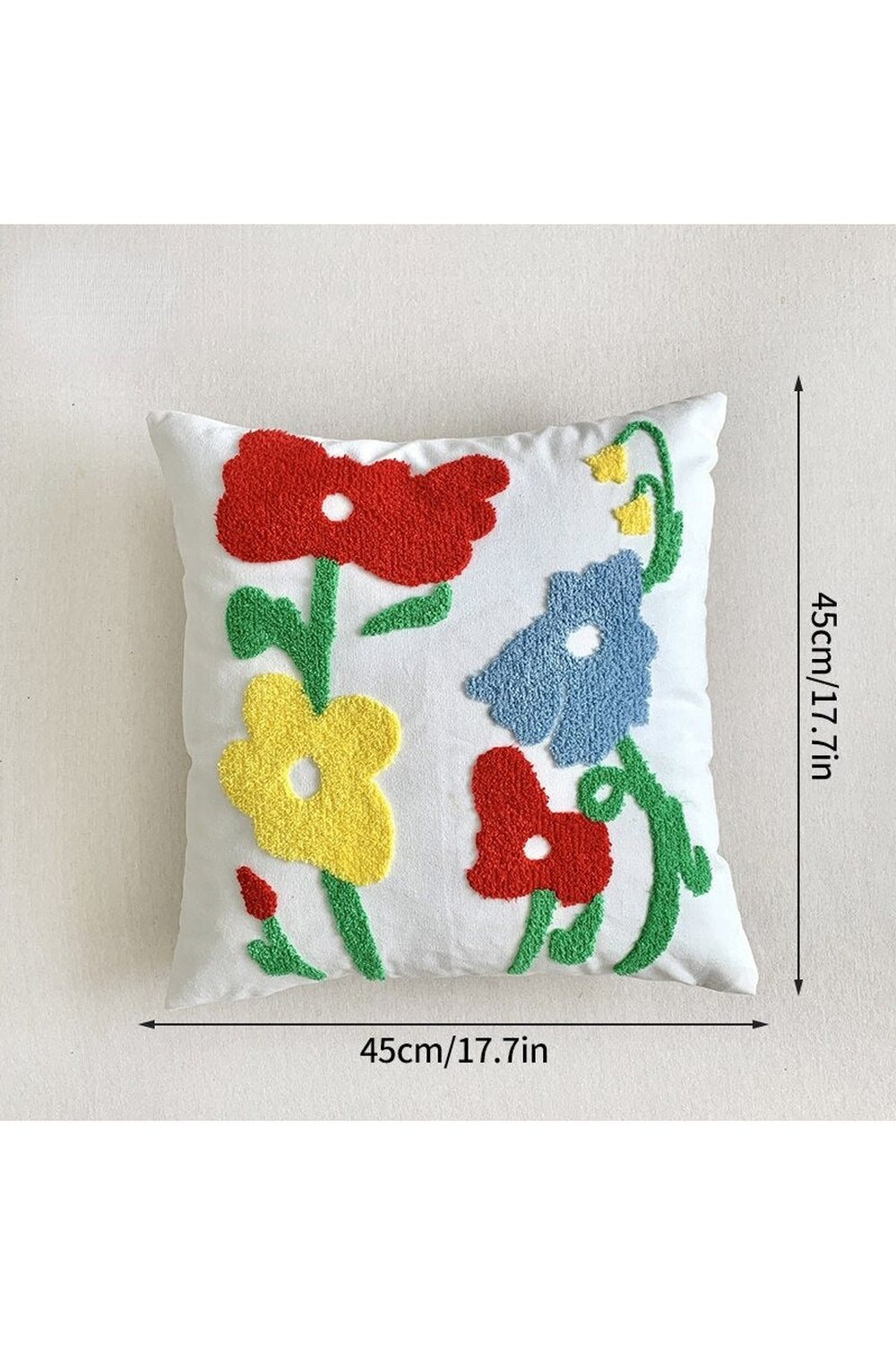 Floral Embroidery Pillow Elegance