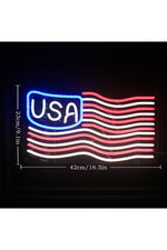 American Flag Neon Light Display